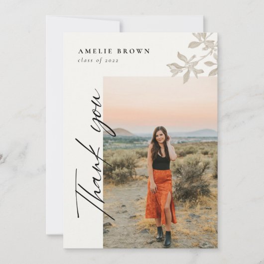 Invitation Handwriting Graduation Thank You Card (Devant)