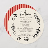 Invitation Handwriting Hand drawn Retro Wedding Menu