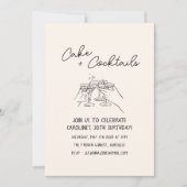 Invitation Handwritten Cocktail Doodle 30th Birthday Party (Devant)