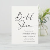 Invitation Handwritten Modern MInimal Script Bridal Shower (Debout devant)