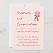 Invitation Handwritten Playful Cocktail Doodle Red Pink (Devant)
