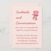 Invitation Handwritten Playful Cocktail Doodle Red Pink (Devant / Derrière)