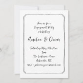 Invitation Handwritten Script Black White Engagement Party (Devant)