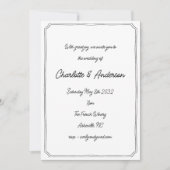 Invitation Handwritten Script Whimsical Quirky Frame Wedding (Devant)