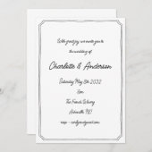 Invitation Handwritten Script Whimsical Quirky Frame Wedding (Devant / Derrière)