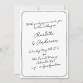 Invitation Handwritten Script Whimsy Quirky Frame Wedding (Devant)