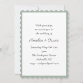 Invitation Handwritten Script Whimsy Sage Green Wedding (Devant)
