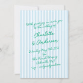 Invitation Handwritten Script Whimsy Stripes Quirky Wedding (Devant)