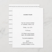 Invitation Handyman [Style Black Letterpress] (Devant / Derrière)