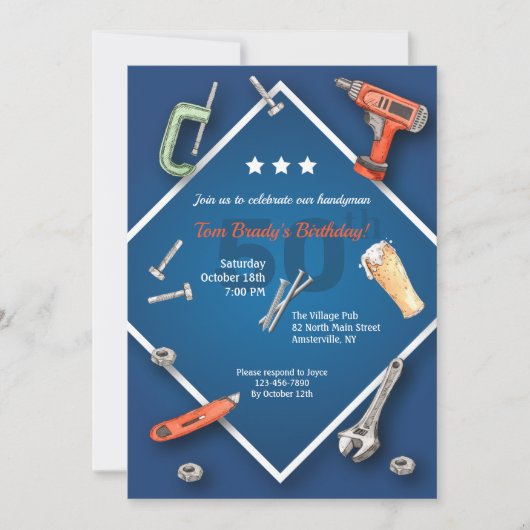 Invitation Handyman Tools Anniversaire (Devant)