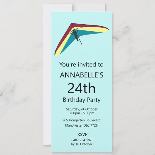 Invitation Hang Gliding (Devant)
