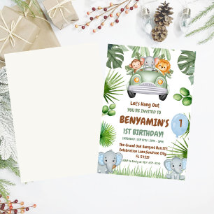 Invitation Hang OuT Baby Elephant Premier anniversaire