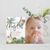 Invitation Hang Out Sloth Jungle 1er Anniversaire Photo (Debout devant)