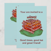 Invitation Hangi Maori Cuisine Nourriture Kai (Devant / Derrière)