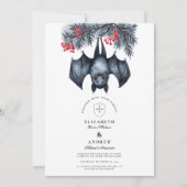Invitation Hanging Bat Gothique Mariage d'hiver (Devant)