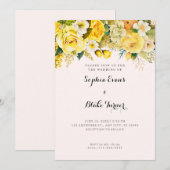 Invitation Hanging Fleurs Jaunes Blush Garden Mariage (Devant / Derrière)