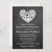 Invitation Hanging Heart Tree Chalkboard Mariage Collection (Devant)