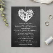 Invitation Hanging Heart Tree Chalkboard Mariage Collection