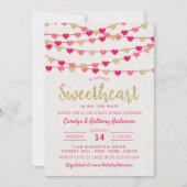 Invitation Hanging Love Hearts Petit Baby shower amoureux (Devant)