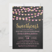 Invitation Hanging Love Hearts Petit Baby shower amoureux (Devant)