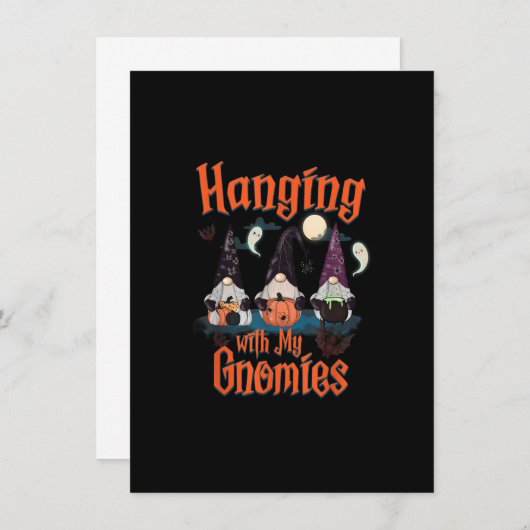 Invitation Hanging With My Gnomies Funny Gnome Halloween Cost (Devant / Derrière)