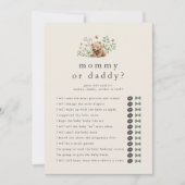 Invitation HANNAH Bear Devine Qui Maman Papa Baby shower Jeu (Devant)