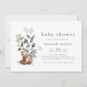 Invitation HANNAH Cute Boho Été Ours Bois Baby shower (Devant)