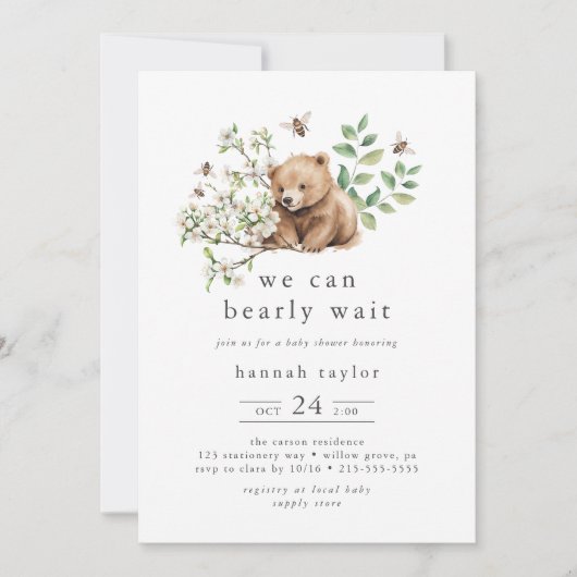 Invitation HANNAH QR Nous pouvons attendre le Baby shower des (Devant)