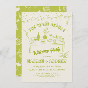 Invitation Hannah's Welcome Night Before chihuahua Green