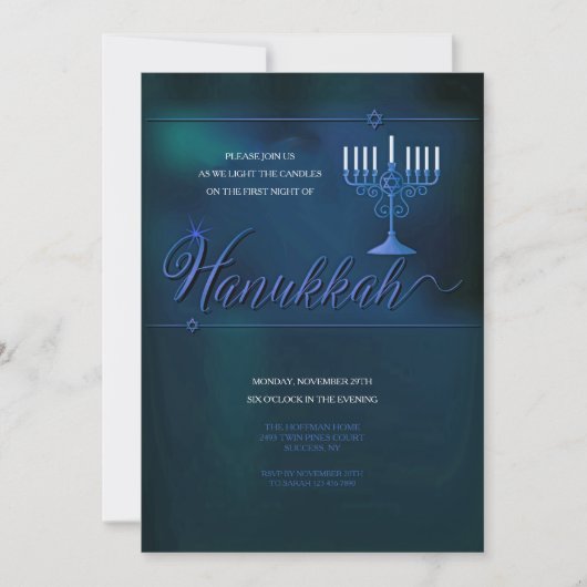 Invitation Hanoukka (Devant)
