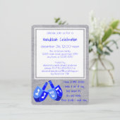 Invitation Hanoukka Dreidels Dans Blue Dreidel Song Party (Debout devant)