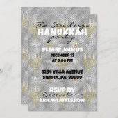 Invitation Hanoukka Elegant Menorahs (Devant / Derrière)