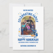 Invitation HANOUKKA FAMILY REUNION Photo personnalisable (Devant)