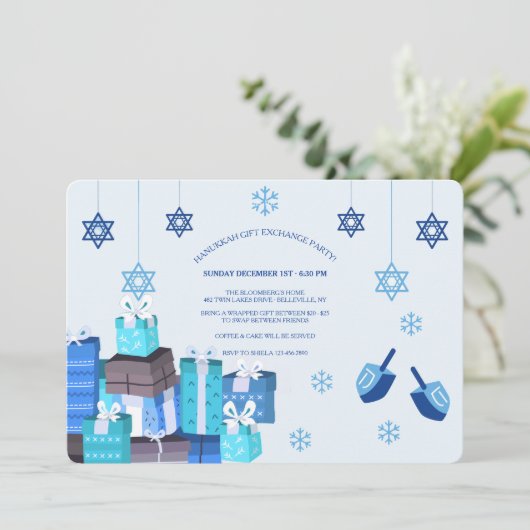 Invitation Hanoukka Gift Exchange Party (Debout devant)
