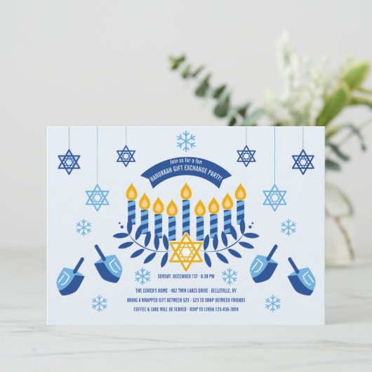 Invitation Hanoukka Gift Exchange Party (Debout devant)