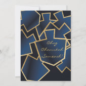 Invitation Hanoukka Golden Dreidels Navy Blue (Dos)