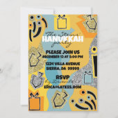 Invitation Hanoukka Happy Glitzy Art (Devant)