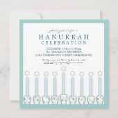 Invitation Hanoukka Menorah avec bougies à Polka Dot (Devant)