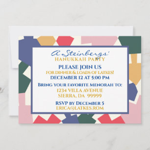 Invitation Hanoukka Modern Dreidels