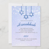 Invitation Hanoukka Party Lumières Parties scintillant Blue S (Dos)