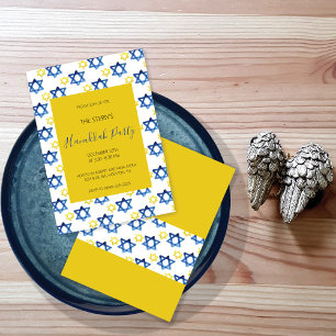 Invitation Hanoukka Party Watercolor Star De David