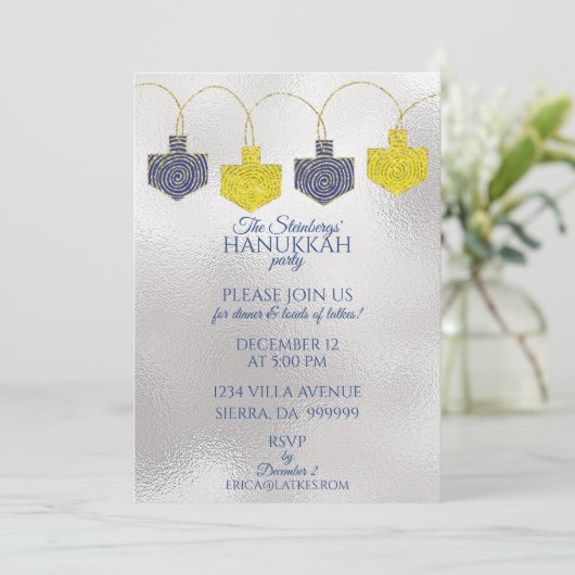 Invitation Hanoukka Pinwheel (Debout devant)