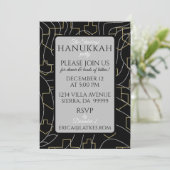 Invitation Hanoukka Silver Gold Design (Debout devant)