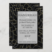 Invitation Hanoukka Silver Gold Design (Devant / Derrière)