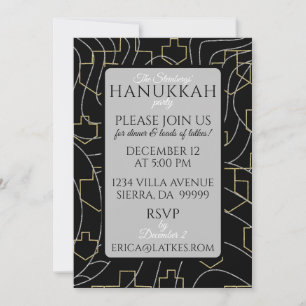 Invitation Hanoukka Silver Gold Design