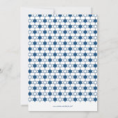 Invitation Hanoukka Stars Of David Motif Blue Holiday Party (Dos)