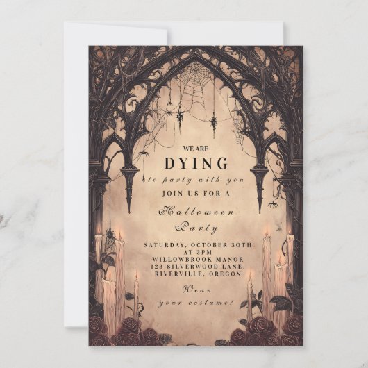 Invitation Hantée Cathédrale Gothique Halloween (Devant)