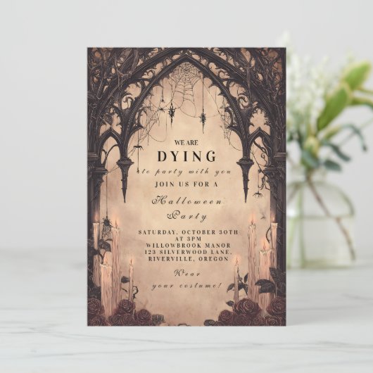 Invitation Hantée Cathédrale Gothique Halloween (Debout devant)