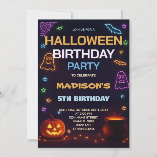 Invitation hantée d'Anniversaires de enfants de la (Devant)