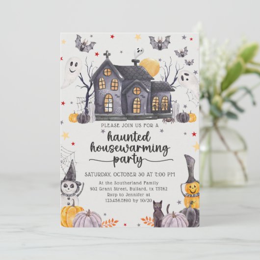 Invitation Hantée de la fête de l'Halloween (Debout devant)